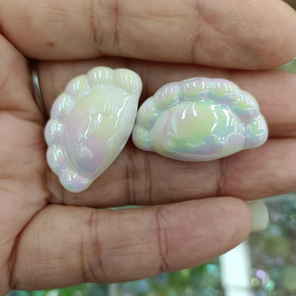 Glow Plated Dumpling Acrylic Beads 18-29mm Mixed Colors 100pcs 3
