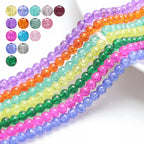 Crackle Round Glass Beads 8mm Monochrome Translucent 200pcs