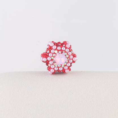 Polymer Clay Hexagonal Star Rhinestone Beads 23mm Full Rhinestone 6pcs 8