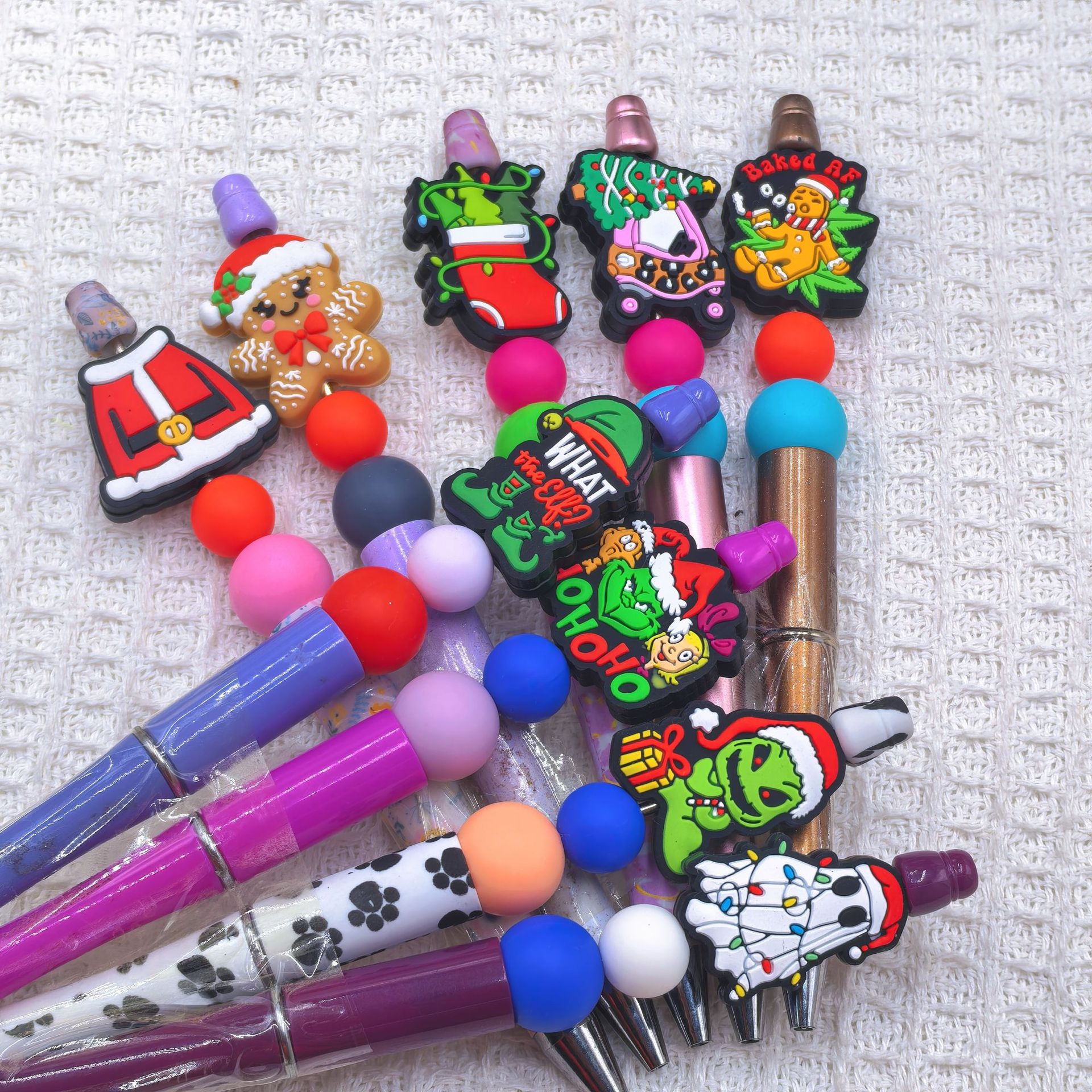Silicone Focal Beads Christmas Series Assorted Holiday Designs 20pcs 5