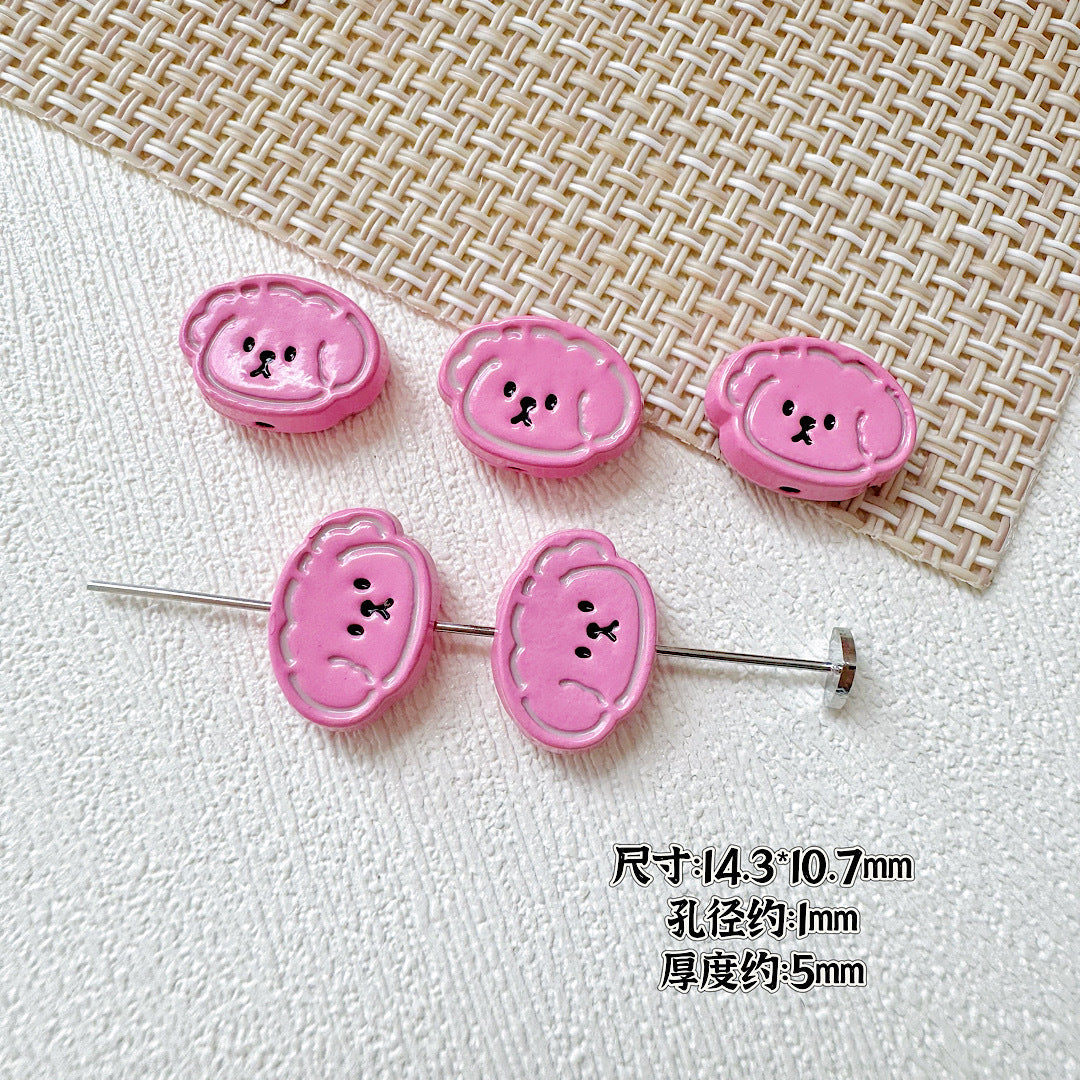 Puppy Butterfly Metal Beads 14mm 12mm Glossy Baked Finish 10pcs 12
