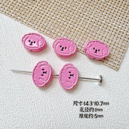 Puppy Butterfly Metal Beads 14mm 12mm Glossy Baked Finish 10pcs 12