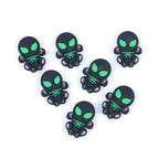 Silicone Focal Beads Spiderman Black Spider Neon Green 10pcs 4