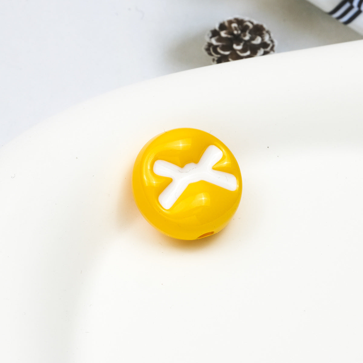 Baking Painted Acrylic Beads 18mm Enamel Candy Letter 50pcs 30