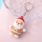 PVC Christmas Santa Claus Snowman Keychain Festive Holiday Charm 8