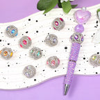 Embellished Bubblegum Beads 21mm Fancy Full Rhinestone Round 10pcs 3