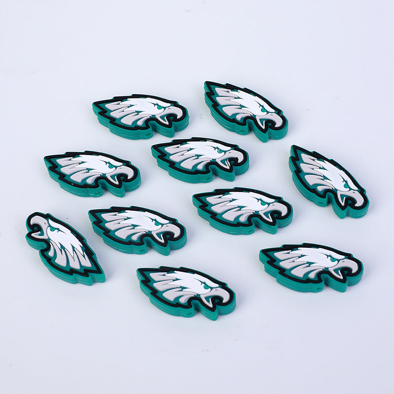 Silicone Focal Beads NFL Football Helmets and Logos 20pcs 3