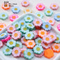 Hand Painted Acrylic Beads Smiley Sunflower Enamel Mixed 10pcs 7