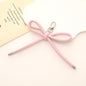 Colorful PU Leather Bow Keychain with Silver Tone Metal 3pcs 16