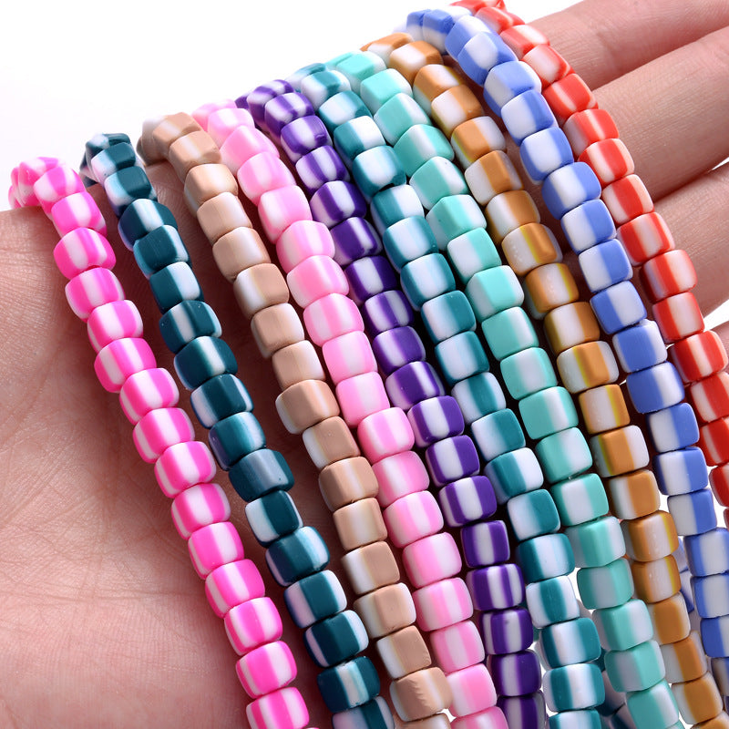 Cube Clay Beads 4mm Two-Color Matte Finish 10 Strands 820pcs 3