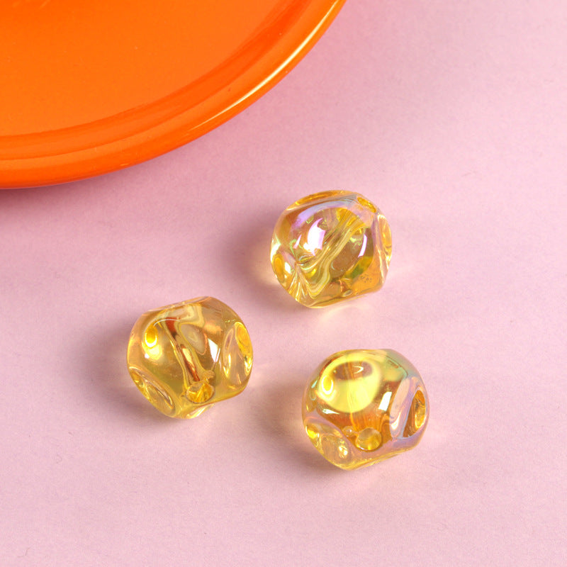 Transparent Fig Shaped Acrylic Beads 16mm UV Plating 100pcs 4