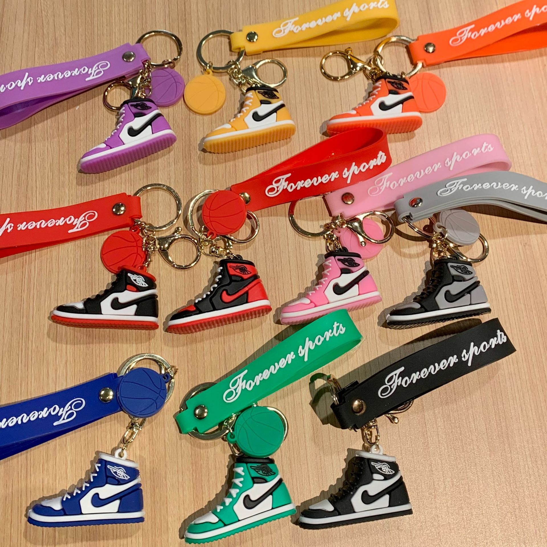 Silicone Sneaker Keychain Vibrant Colors Lightweight Sporty Charm 2