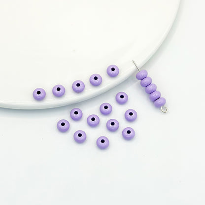 Alloy Spacer Beads 6mm Colorful Baking Painted 50pcs 16