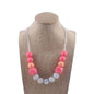 Silicone Beaded Keychain Necklace Matte Marble Hexagon Beads 7
