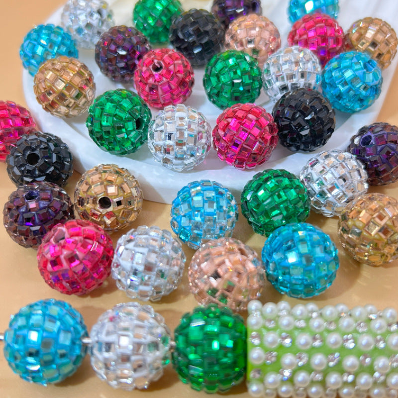 Rhinestone Round Clay Beads 16mm Bright Disco Ball 20pcs 2