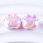 Plated Small Rabbit Acrylic Beads 17mm UV Iridescent Finish 50pcs 7