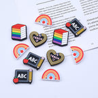 Silicone Focal Beads Teach ABC Blackboard Pencil Heart 20pcs 4