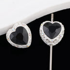 Double-Sided Heart Rhinestone Beads 22mm Alloy Encrusted 10pcs 4