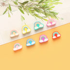 Rainbow Flat Clay Beads 10mm Playful Arch Clouds 100pcs 3