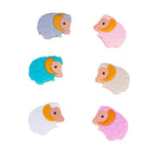 Silicone Focal Beads Little Sheep Golden Horns Side Profile 10pcs 5