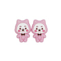 Silicone Focal Beads Little Bear Rosy Cheeks Bow Tie 20pcs 6
