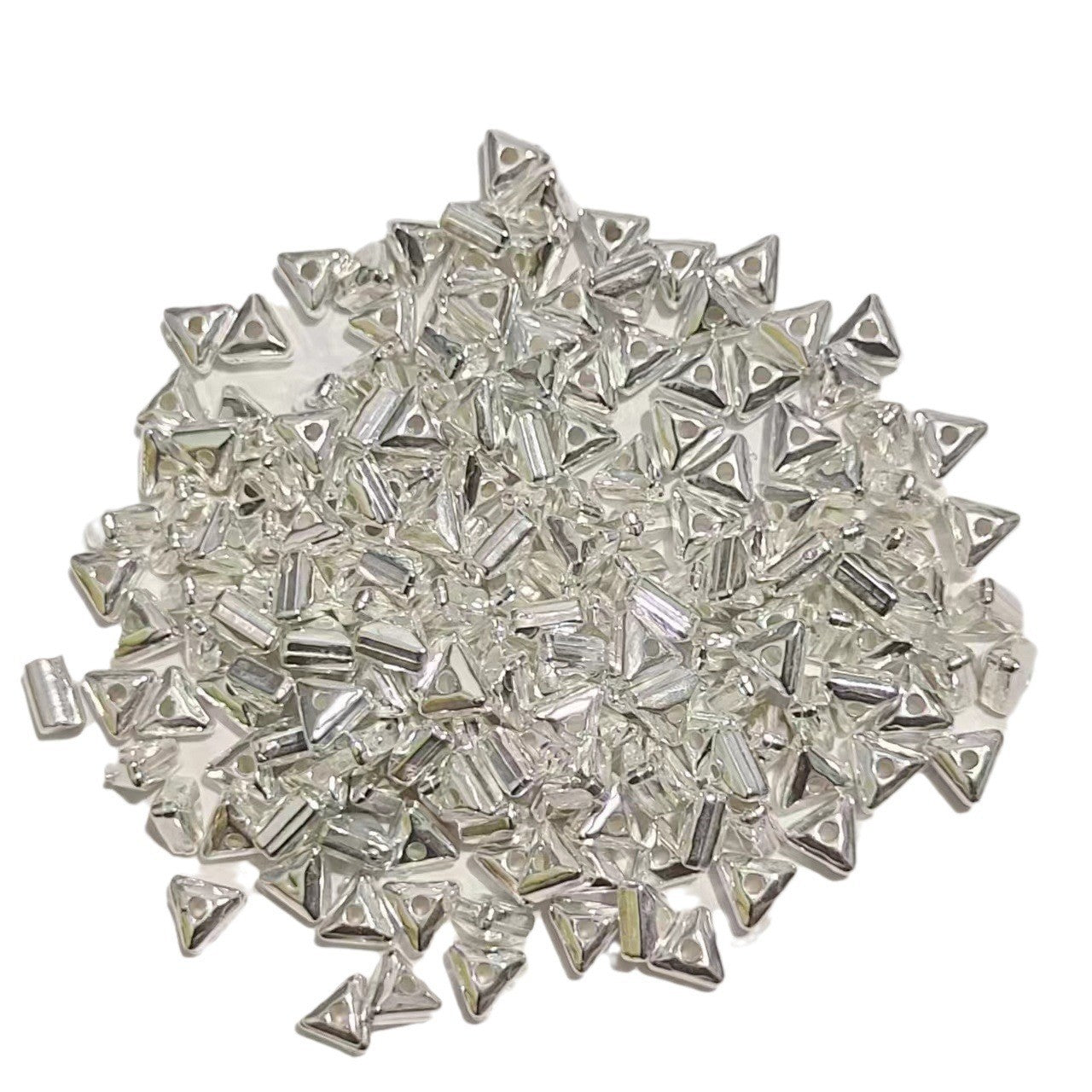 Tiny Triangular Acrylic Beads 4mm Silvery Spacer CCB Plastic 1000pcs 5