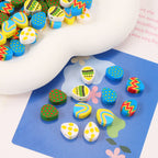Easter Egg Clay Beads 10mm Colorful Pattern Polymer 100pcs 2