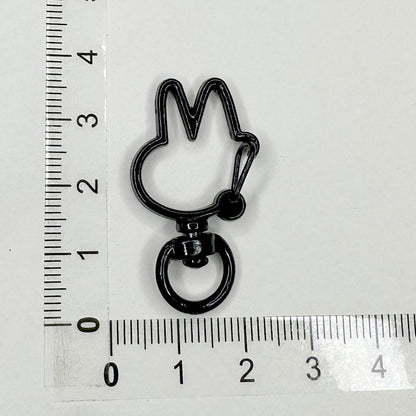 Spray Painted Bunny Head Zinc Alloy Buckle Keychain Clasps 20pcs 9
