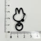 Spray Painted Bunny Head Zinc Alloy Buckle Keychain Clasps 20pcs 9