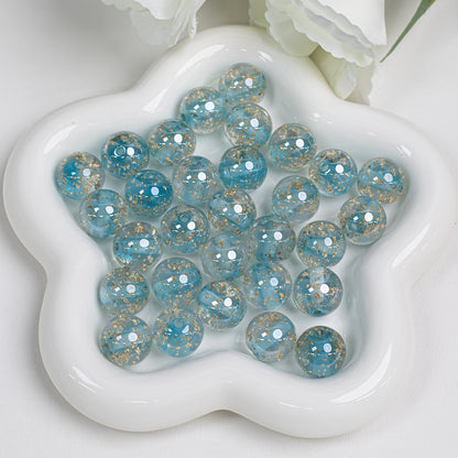 Clear Round Acrylic Beads 12mm 16mm Gold Foil Filled 40pcs 12
