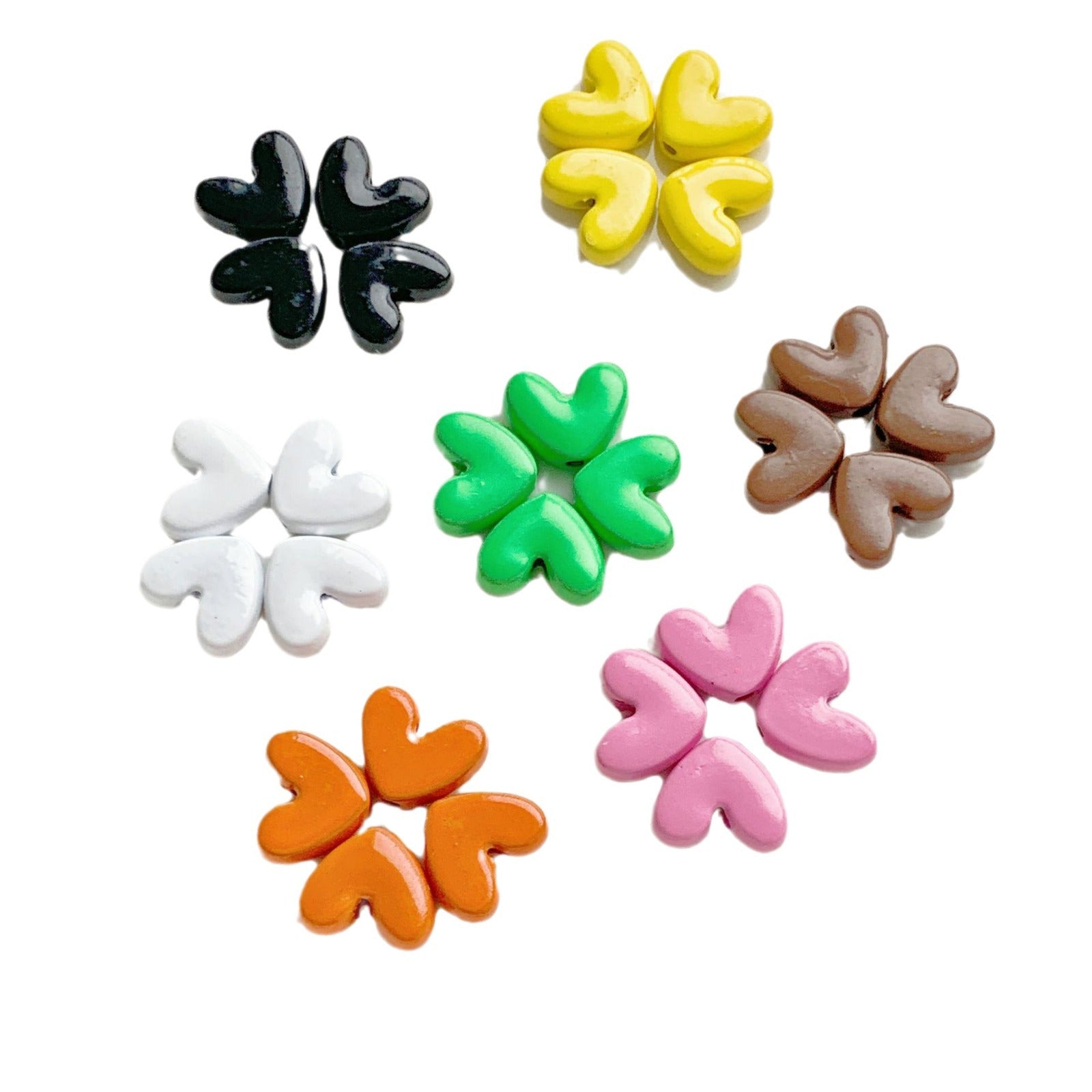 Chair and Jigsaw Metal Beads Painted Colorful Glossy 20pcs 5