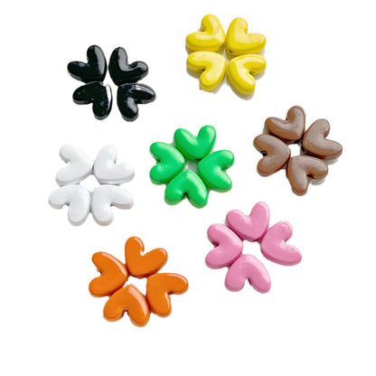 Chair and Jigsaw Metal Beads Painted Colorful Glossy 20pcs 5