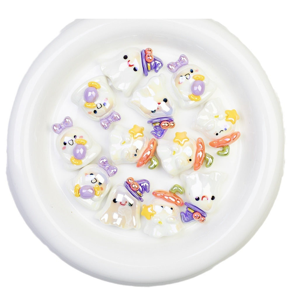 Plating Halloween Elf Resin Beads Glossy Detailed Charms 20pcs 5