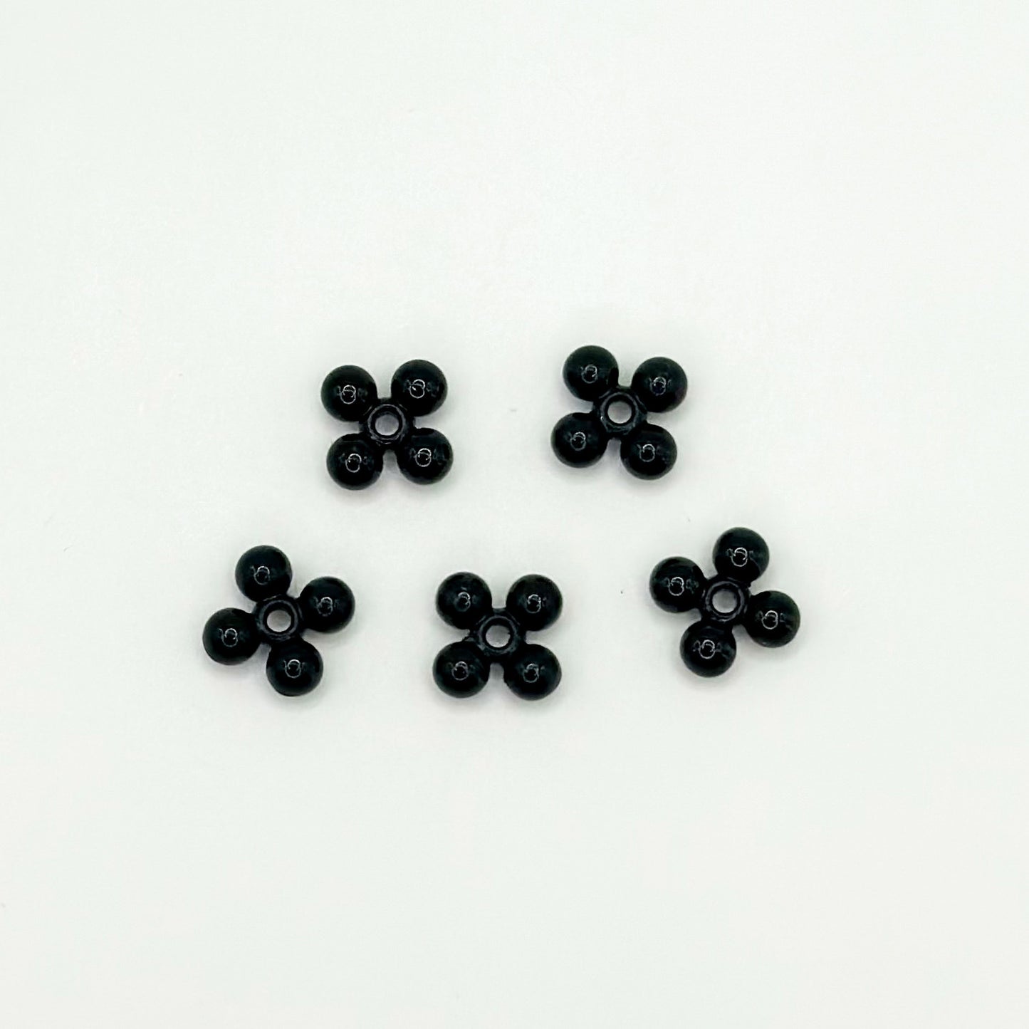 Four Leaf Clover Metal Beads 7.5mm Baking Painted Alloy Spacer 50pcs 16
