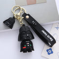 Silicone Samurai Keychain Black White Monochrome Cartoon Charm 6