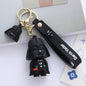 Silicone Samurai Keychain Black White Monochrome Cartoon Charm 6
