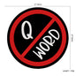 Silicone Focal Beads Q Word Bold Black and Red Circle Badge 20pcs 2