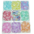 Czech Glass Beads Scallop Shell 16-18mm Frosted Pastel Colors 25pcs 5