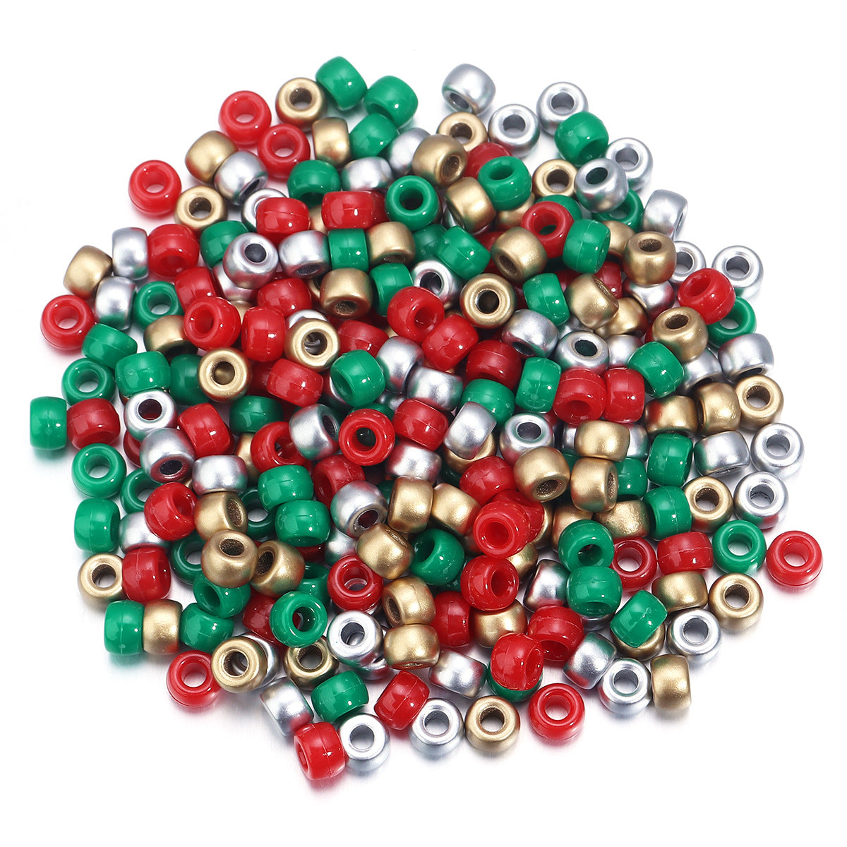 Festival Theme Pony Beads 9mm Acrylic Assorted Colors 200pcs 9