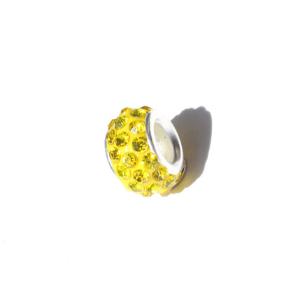 Rhinestone Spacer Clay Beads 7x11mm Chunky Large Hole 100pcs 30