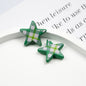 Grid Pattern Printed Star Acrylic Beads 21mm Multicolor 20pcs 5