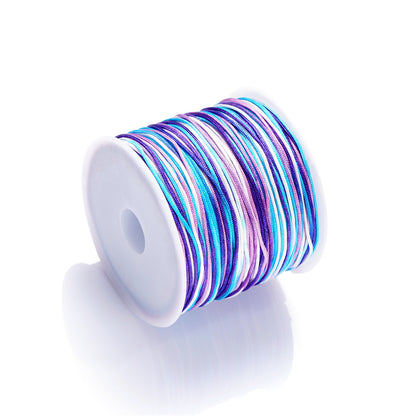 Nylon Rainbow Variegated Beading Thread 0.8mm Diameter 60m Spool 12
