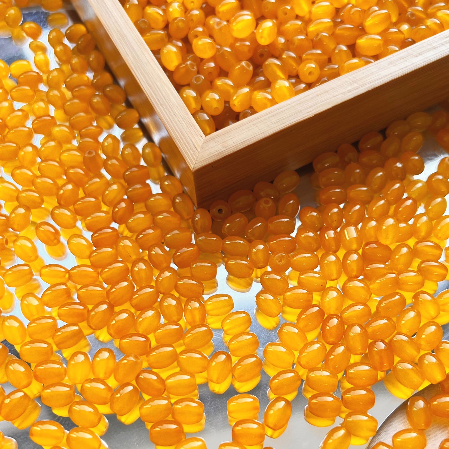 Pure Oval Glass Beads 6mm 8mm Transparent Colorful Mixed 50pcs 8