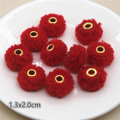 Fabric Spacer Beads 13x20mm Imitation Teddy Wool 20pcs 4