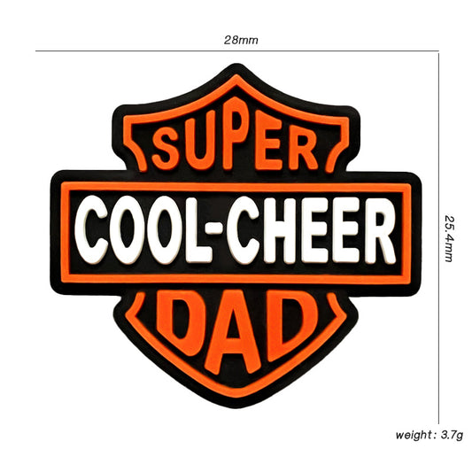 Silicone Focal Beads Dad Super Cool Cheer Badge Retro Shield 20pcs 2