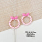 Bow and Star Metal Beads 34mm Painted Pastel Colors 5pcs 14