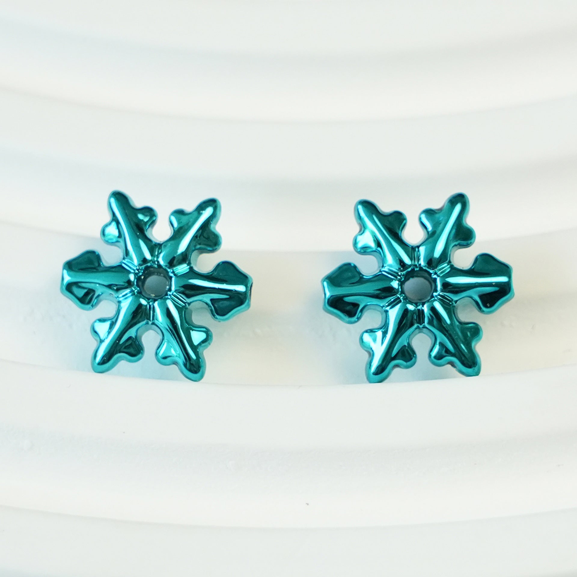 Pentagram Snowflake Acrylic Beads 14mm 21mm Metallic Plated 100pcs 21