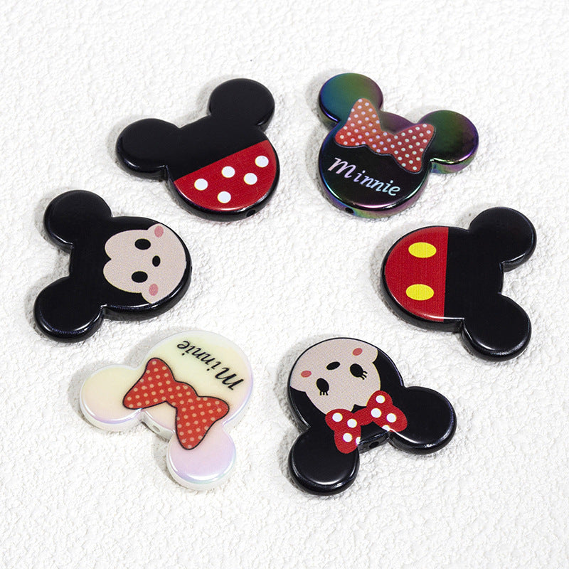 Flat Mickey Minnie Acrylic Beads 40mm Double-Sided 10pcs 4