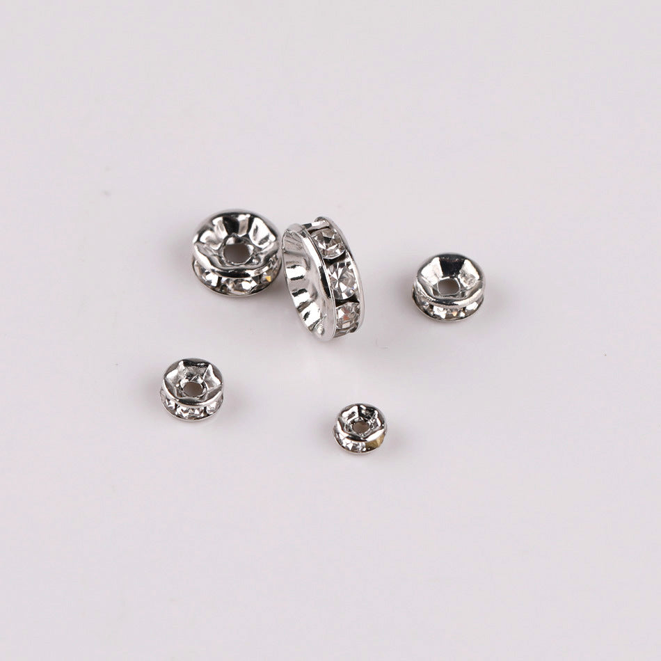 Brass Rhinestone Spacer Beads 4-12mm Sparkling Gold 300pcs 6