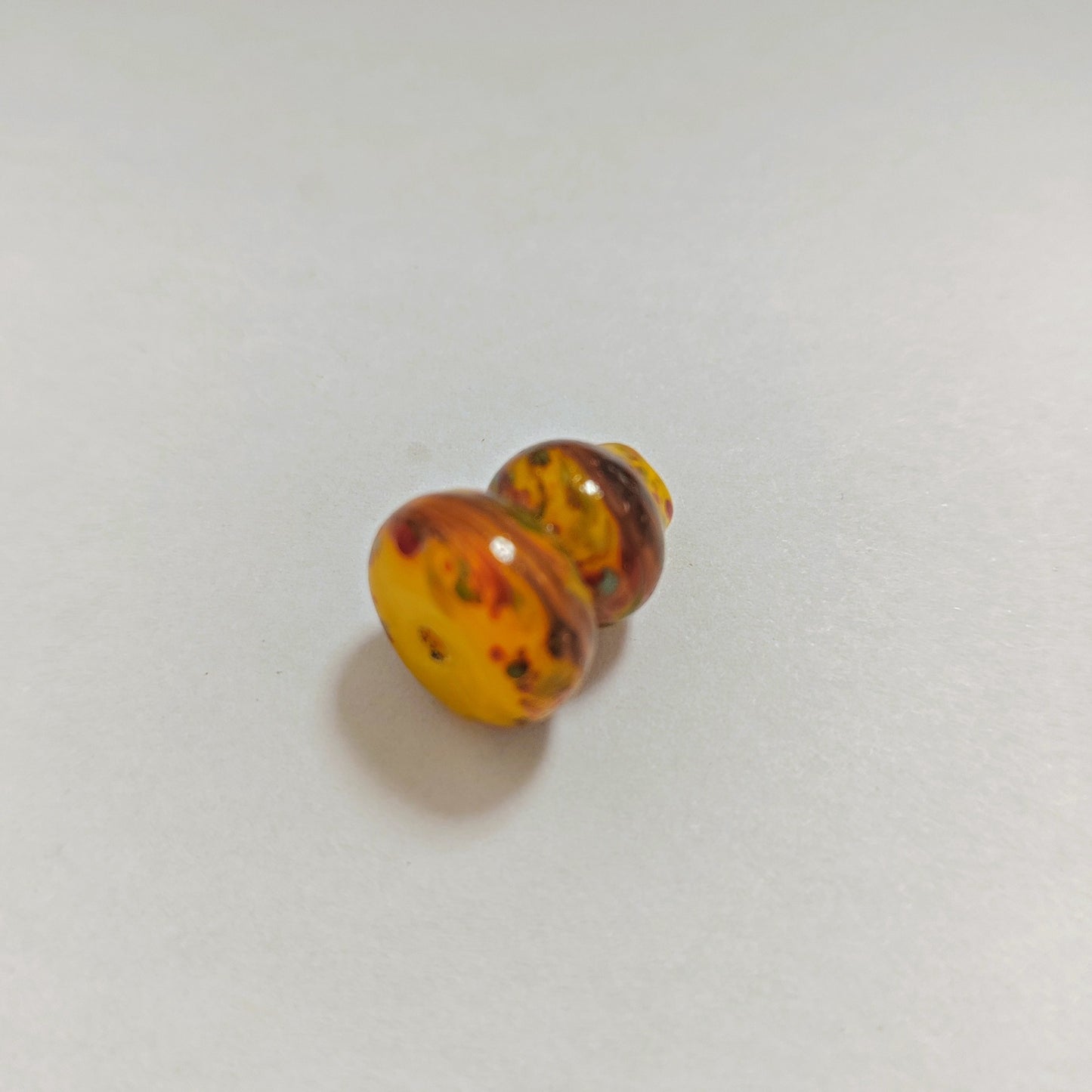 Vintage Lampwork Gourd Glass Beads 16x20mm Confetti Phoenix Tail 10pcs 8